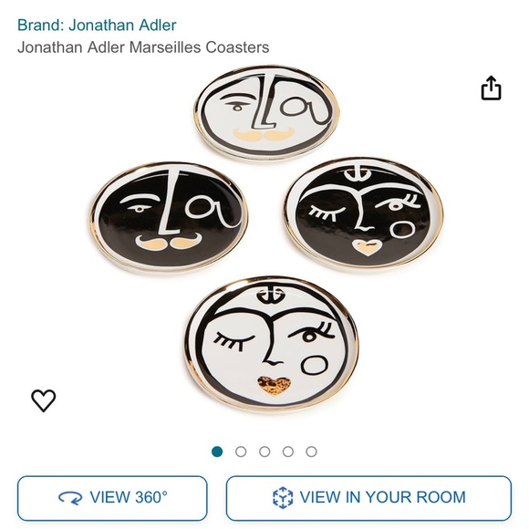 NWT SOLD OUT Jonathan Adler Marseilles Coasters Set of 4 Discontinued - Picture 7 of 14